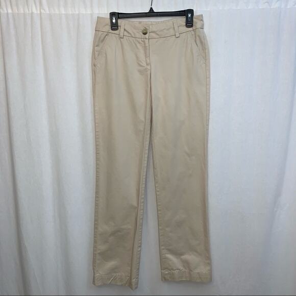 Magellan Sportswear Women’s Khaki Chino Pants Size 2 Long Straight Leg Casual - Picture 1 of 4